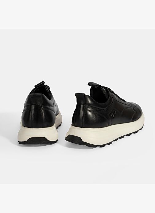Erkek Siyah Bağcıklı Deri Spor Ayakkabı - Görsel 9