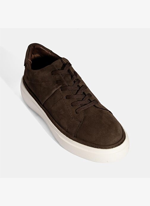 Erkek Kahve Bağcıklı Günlük Nubuk Deri Ayakkabı - Görsel 6