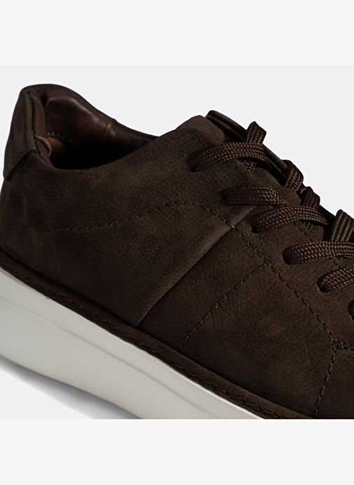 Erkek Kahve Bağcıklı Günlük Nubuk Deri Ayakkabı - Görsel 7