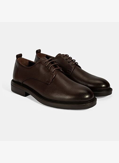 Erkek Kahve Bağcıklı Günlük Deri Ayakkabı - Görsel 2