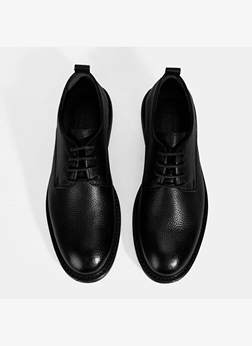 Erkek Siyah Bağcıklı Günlük Deri Ayakkabı - Görsel 8