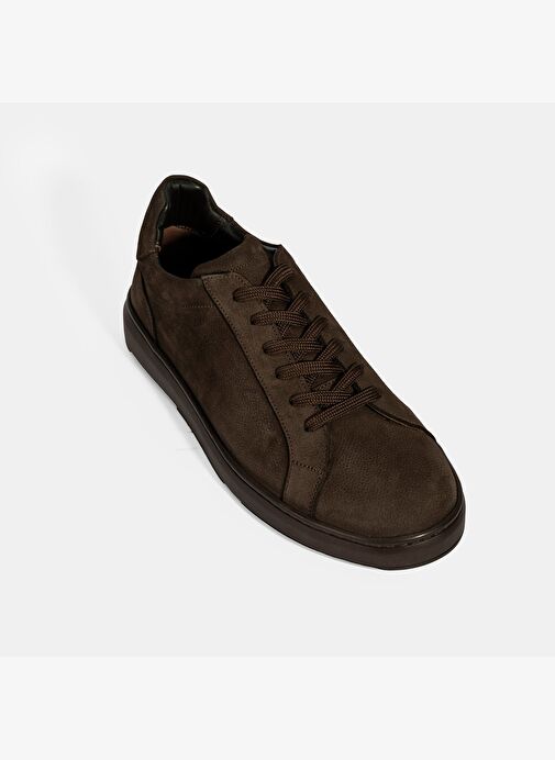 Erkek Kahve Bağcıklı Günlük Nubuk Deri Ayakkabı - Görsel 6