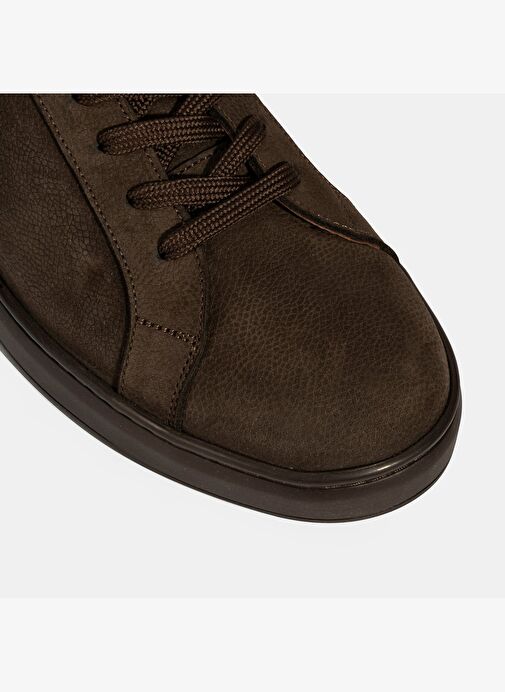 Erkek Kahve Bağcıklı Günlük Nubuk Deri Ayakkabı - Görsel 7