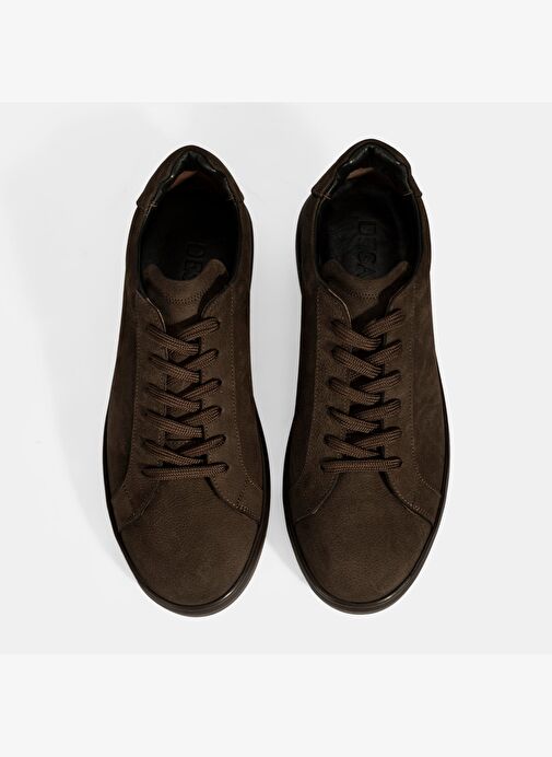 Erkek Kahve Bağcıklı Günlük Nubuk Deri Ayakkabı - Görsel 8