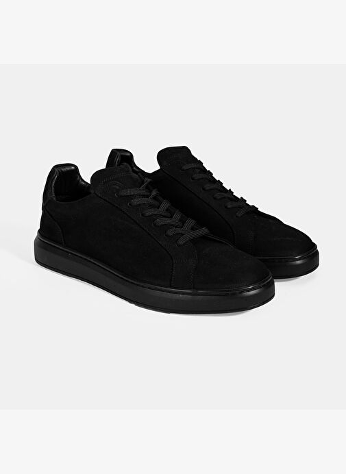 Erkek Siyah Bağcıklı Günlük Nubuk Deri Ayakkabı - Görsel 2