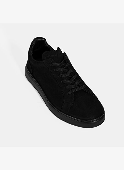 Erkek Siyah Bağcıklı Günlük Nubuk Deri Ayakkabı - Görsel 6