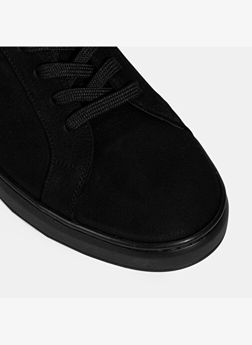 Erkek Siyah Bağcıklı Günlük Nubuk Deri Ayakkabı - Görsel 7