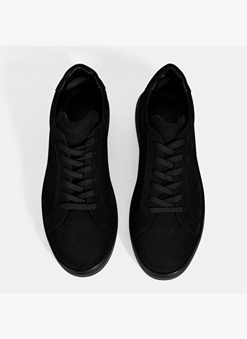 Erkek Siyah Bağcıklı Günlük Nubuk Deri Ayakkabı - Görsel 8