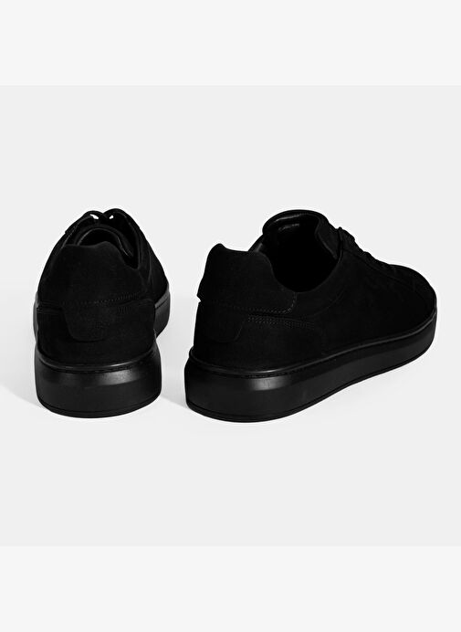 Erkek Siyah Bağcıklı Günlük Nubuk Deri Ayakkabı - Görsel 9