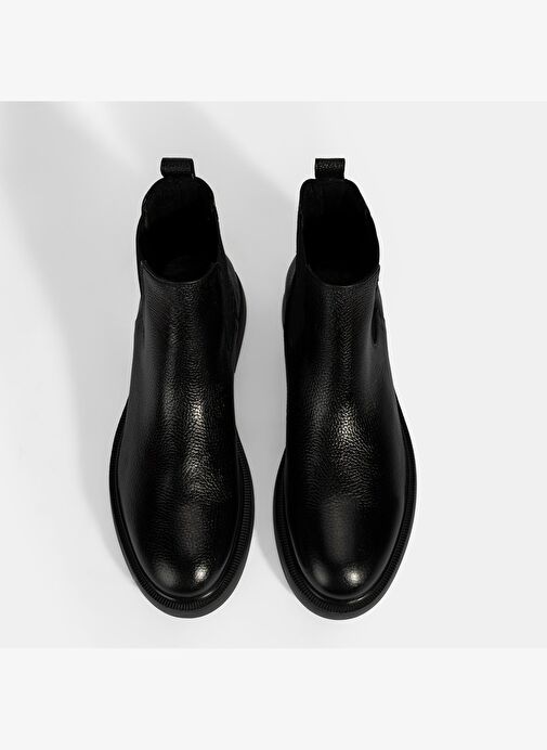 Erkek Siyah Lastikli Deri Bot - Görsel 8