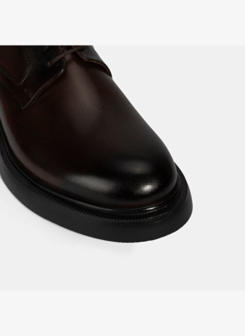 Erkek Kahve Bağcıklı Klasik Deri Ayakkabı - Görsel 7