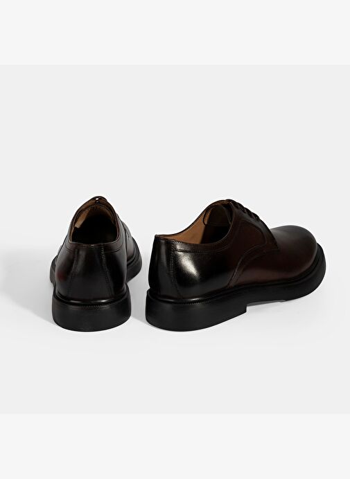 Erkek Kahve Bağcıklı Klasik Deri Ayakkabı - Görsel 9