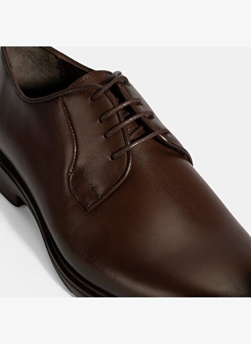 Erkek Kahve Bağcıklı Deri Klasik Ayakkabı - Görsel 7