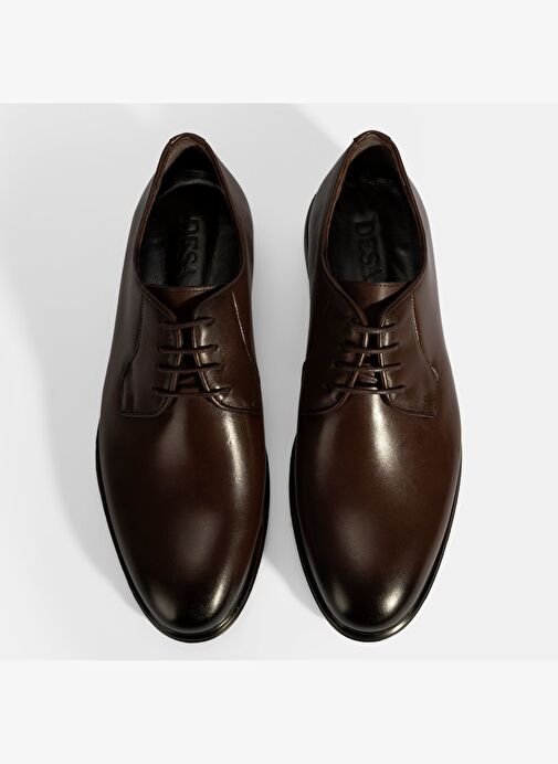 Erkek Kahve Bağcıklı Deri Klasik Ayakkabı - Görsel 8