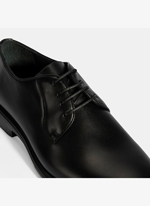 Erkek Siyah Bağcıklı Deri Klasik Ayakkabı - Görsel 7