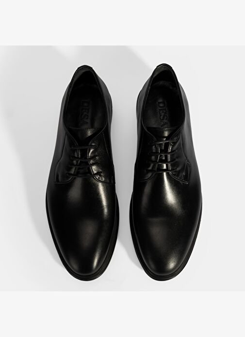 Erkek Siyah Bağcıklı Deri Klasik Ayakkabı - Görsel 8