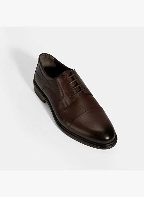 Erkek Kahve Bağcıklı Deri Klasik Ayakkabı - Görsel 6