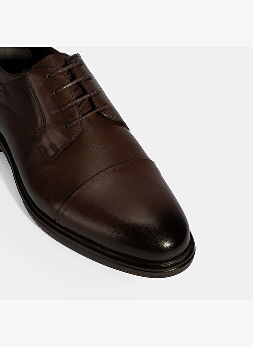 Erkek Kahve Bağcıklı Deri Klasik Ayakkabı - Görsel 7
