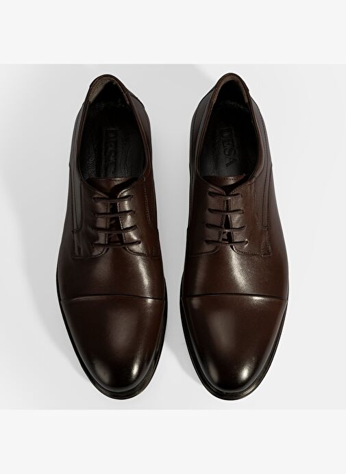 Erkek Kahve Bağcıklı Deri Klasik Ayakkabı - Görsel 8