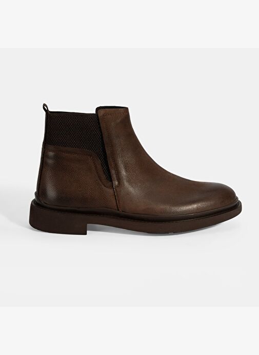 Erkek Kahve Lastikli Nubuk Deri Bot - Görsel 3