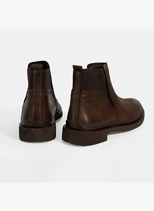 Erkek Kahve Lastikli Nubuk Deri Bot - Görsel 9