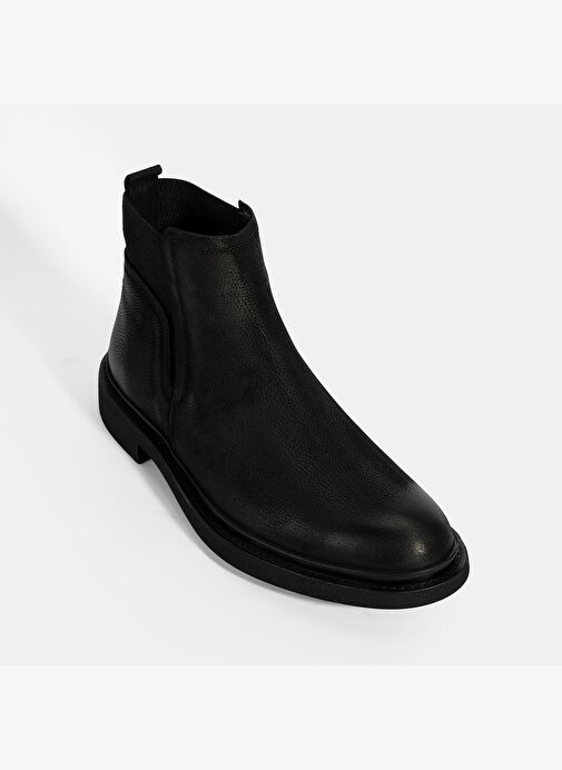 Erkek Siyah Lastikli Nubuk Deri Bot - Görsel 6