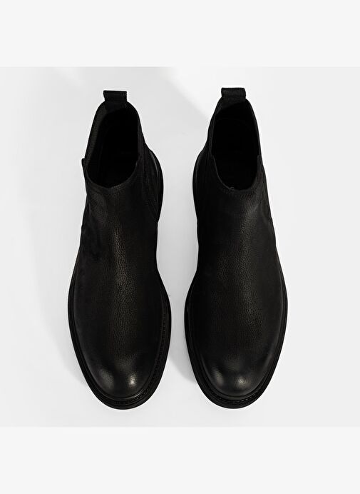 Erkek Siyah Lastikli Nubuk Deri Bot - Görsel 8