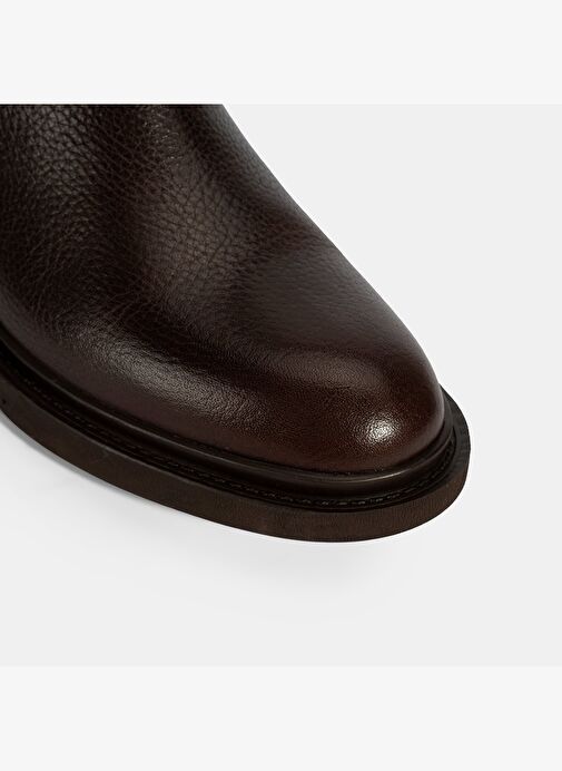 Erkek Kahve Lastik Detaylı Deri Bot - Görsel 7