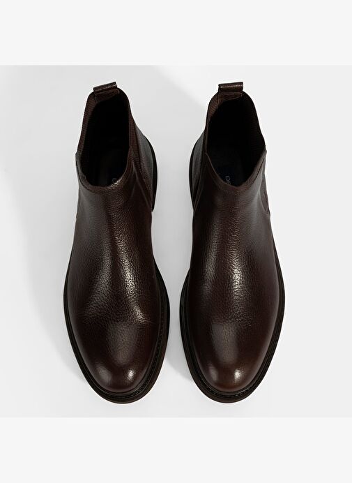 Erkek Kahve Lastik Detaylı Deri Bot - Görsel 8