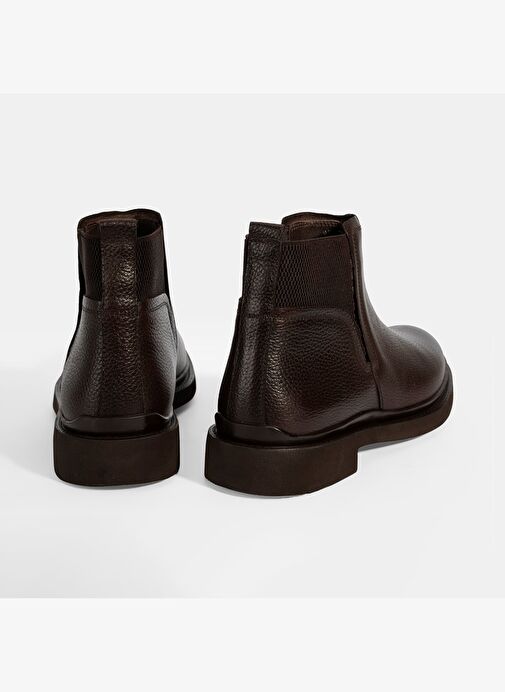Erkek Kahve Lastik Detaylı Deri Bot - Görsel 9