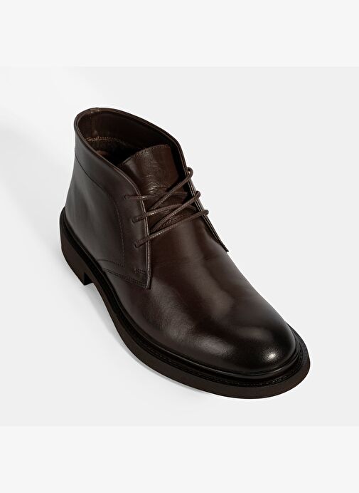 Erkek Kahve Bağcıklı Deri Bot - Görsel 6