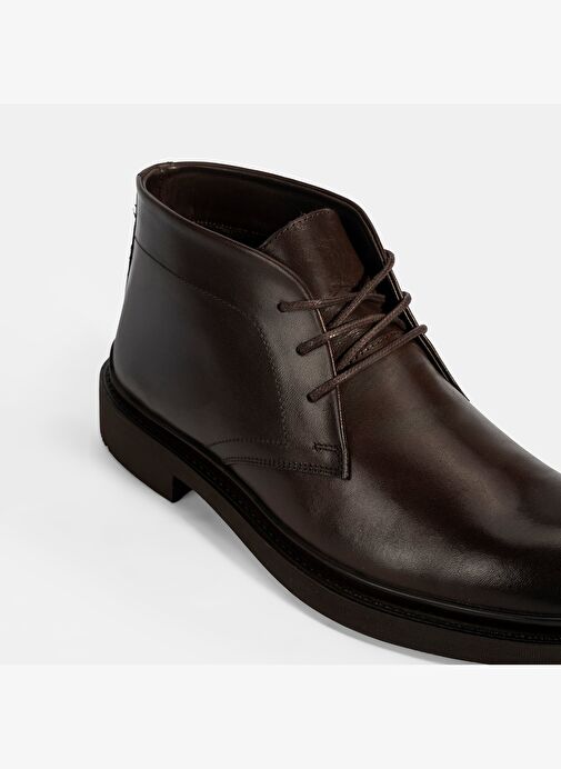 Erkek Kahve Bağcıklı Deri Bot - Görsel 7