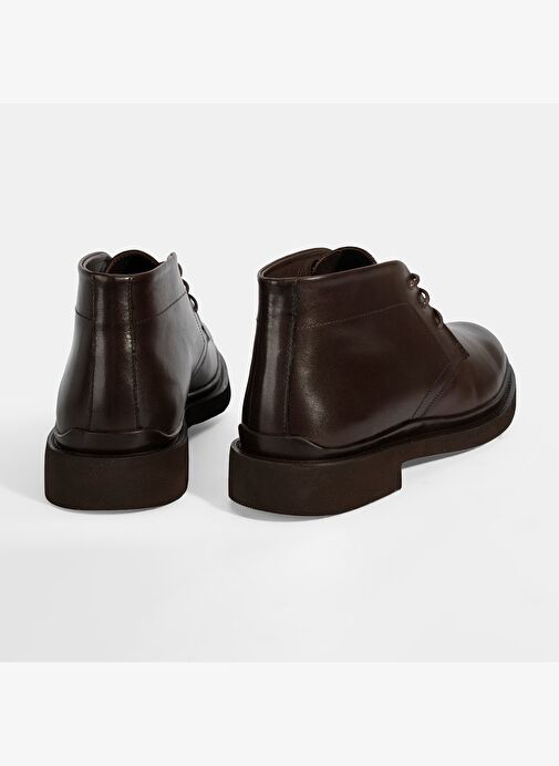 Erkek Kahve Bağcıklı Deri Bot - Görsel 9