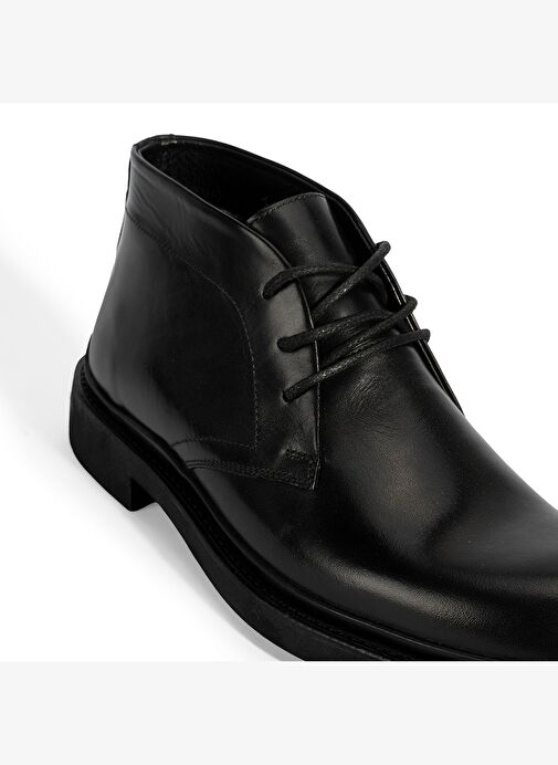 Erkek Siyah Bağcıklı Deri Bot - Görsel 7