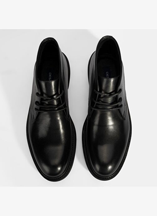 Erkek Siyah Bağcıklı Deri Bot - Görsel 8