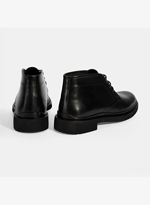 Erkek Siyah Bağcıklı Deri Bot - Görsel 9