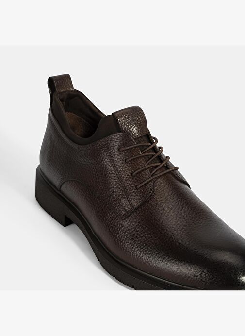 Erkek Kahve Bağcıklı Deri Klasik Ayakkabı - Görsel 7