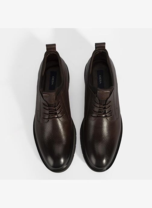 Erkek Kahve Bağcıklı Deri Klasik Ayakkabı - Görsel 8