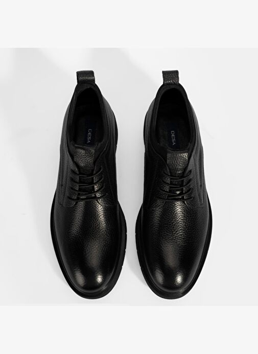 Erkek Siyah Bağcıklı Deri Klasik Ayakkabı - Görsel 8