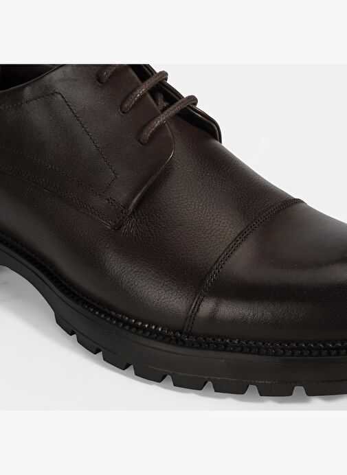 Erkek Kahve Bağcıklı Deri Günlük Ayakkabı - Görsel 7