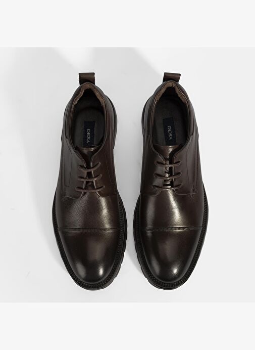 Erkek Kahve Bağcıklı Deri Günlük Ayakkabı - Görsel 8