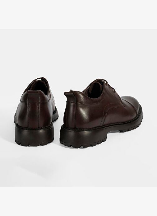 Erkek Kahve Bağcıklı Deri Günlük Ayakkabı - Görsel 9