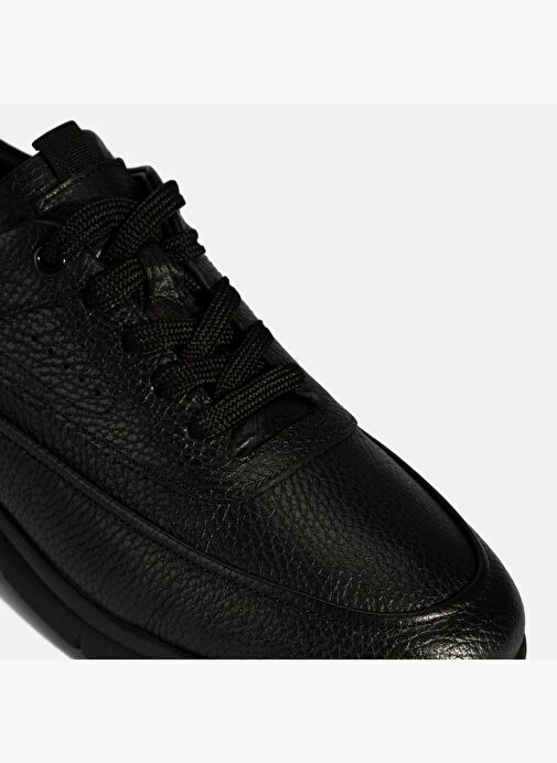 Erkek Siyah Bağcıklı Deri Günlük Ayakkabı - Görsel 7