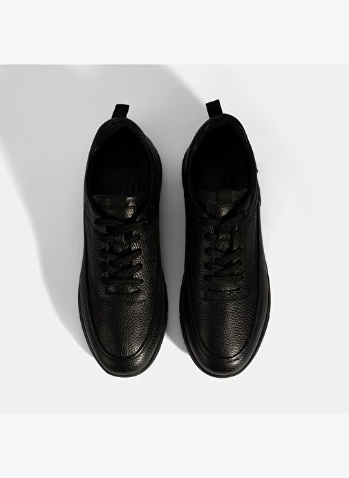 Erkek Siyah Bağcıklı Deri Günlük Ayakkabı - Görsel 8