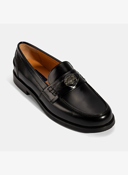 Kadın Siyah Metal Toka Detaylı Deri Loafer - Görsel 6