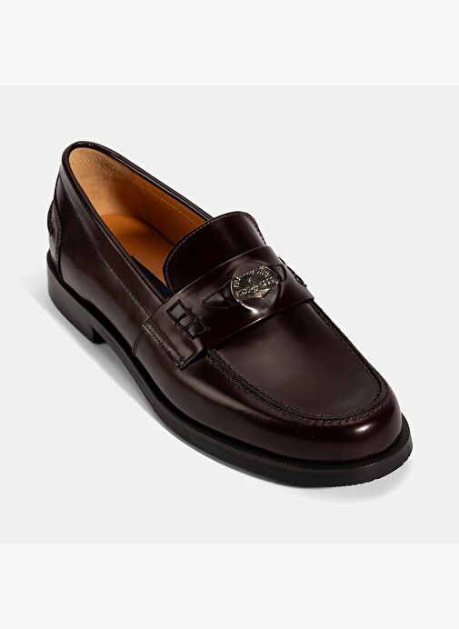 Kadın Bordo Metal Toka Detaylı Deri Loafer - Görsel 6