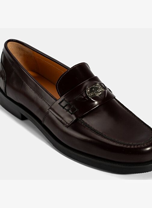 Kadın Bordo Metal Toka Detaylı Deri Loafer - Görsel 7