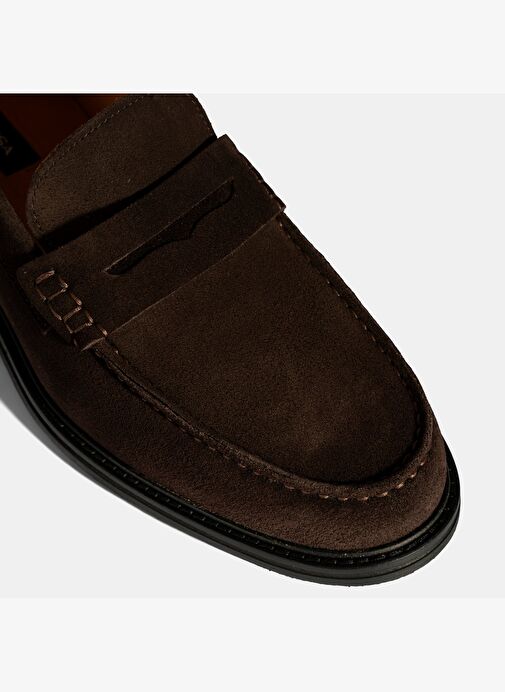 Erkek Kahve Süet Deri Loafer - Görsel 7