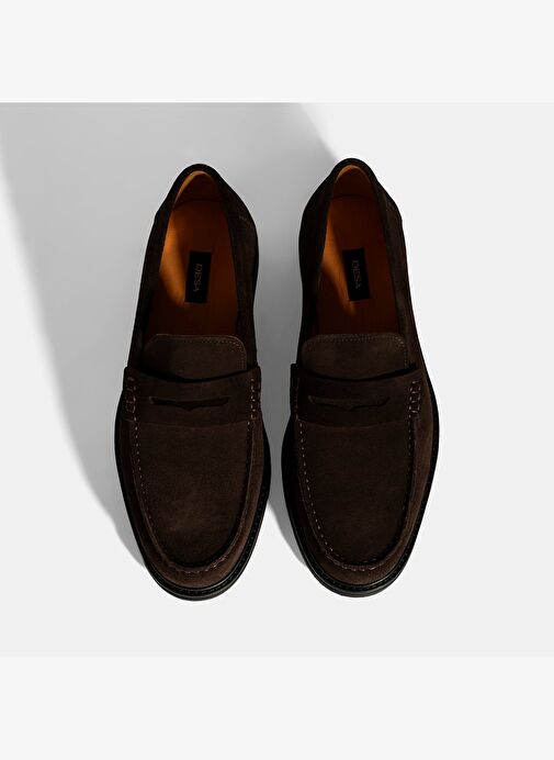 Erkek Kahve Süet Deri Loafer - Görsel 8
