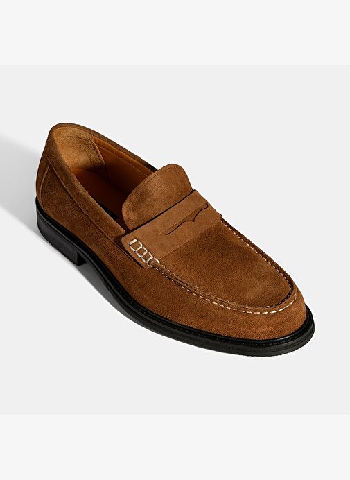 Erkek Taba Süet Deri Loafer - Görsel 6